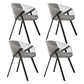 Modern Style Arm Chair Metal Cross Back Dining Room Chair for Indoor Black Gray 4 Piece Set Clearhalo 'Dining Chairs' 'Dining Tables & Seating' 'dining_chair' 'furn' 'furn_dining_chair' 'Furniture' 'Kitchen & Dining Furniture' 7650175