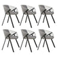 Modern Style Arm Chair Metal Cross Back Dining Room Chair for Indoor Black Gray 6 Piece Set Clearhalo 'Dining Chairs' 'Dining Tables & Seating' 'dining_chair' 'furn' 'furn_dining_chair' 'Furniture' 'Kitchen & Dining Furniture' 7650176