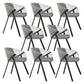 Modern Style Arm Chair Metal Cross Back Dining Room Chair for Indoor Black Gray 8 Piece Set Clearhalo 'Dining Chairs' 'Dining Tables & Seating' 'dining_chair' 'furn' 'furn_dining_chair' 'Furniture' 'Kitchen & Dining Furniture' 7650177