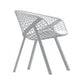 Modern Style Arm Chair Metal Cross Back Dining Room Chair for Indoor White-Gray 1 Piece Clearhalo 'Dining Chairs' 'Dining Tables & Seating' 'dining_chair' 'furn' 'furn_dining_chair' 'Furniture' 'Kitchen & Dining Furniture' 7650178