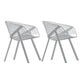 Modern Style Arm Chair Metal Cross Back Dining Room Chair for Indoor White-Gray 2 Piece Set Clearhalo 'Dining Chairs' 'Dining Tables & Seating' 'dining_chair' 'furn' 'furn_dining_chair' 'Furniture' 'Kitchen & Dining Furniture' 7650179