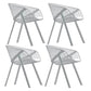Modern Style Arm Chair Metal Cross Back Dining Room Chair for Indoor White-Gray 4 Piece Set Clearhalo 'Dining Chairs' 'Dining Tables & Seating' 'dining_chair' 'furn' 'furn_dining_chair' 'Furniture' 'Kitchen & Dining Furniture' 7650180