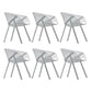 Modern Style Arm Chair Metal Cross Back Dining Room Chair for Indoor White-Gray 6 Piece Set Clearhalo 'Dining Chairs' 'Dining Tables & Seating' 'dining_chair' 'furn' 'furn_dining_chair' 'Furniture' 'Kitchen & Dining Furniture' 7650181