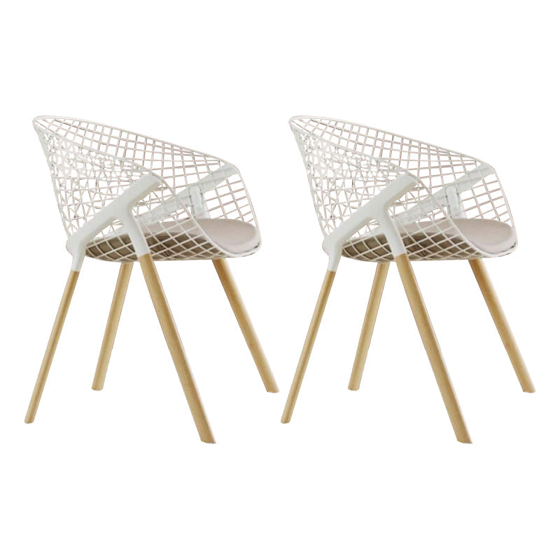 Modern Style Arm Chair Metal Cross Back Dining Room Chair for Indoor Wood + Gray 2 Piece Set Clearhalo 'Dining Chairs' 'Dining Tables & Seating' 'dining_chair' 'furn' 'furn_dining_chair' 'Furniture' 'Kitchen & Dining Furniture' 7650184