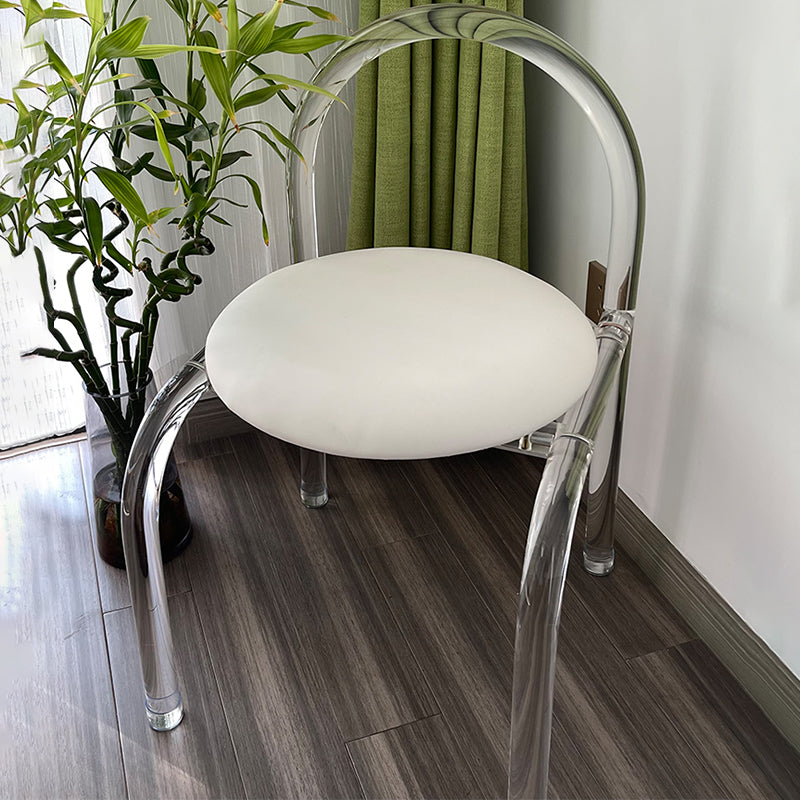 Moderne stijl eetkamerstoel leer open achterkant stoel met acrylbasis