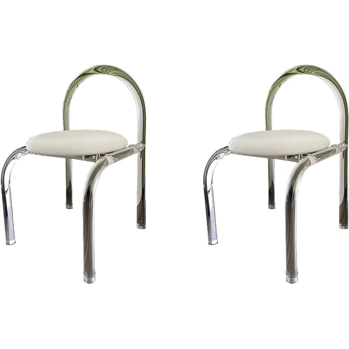 Moderne stijl eetkamerstoel leer open achterkant stoel met acrylbasis