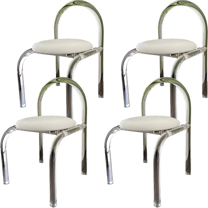 Moderne stijl eetkamerstoel leer open achterkant stoel met acrylbasis