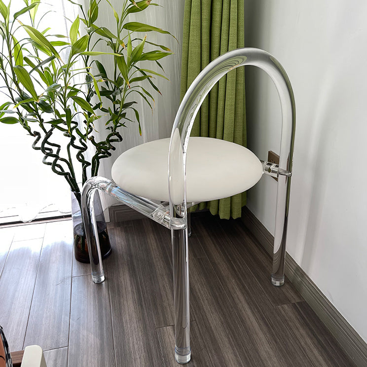 Moderne stijl eetkamerstoel leer open achterkant stoel met acrylbasis