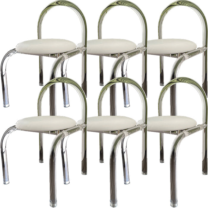 Moderne stijl eetkamerstoel leer open achterkant stoel met acrylbasis