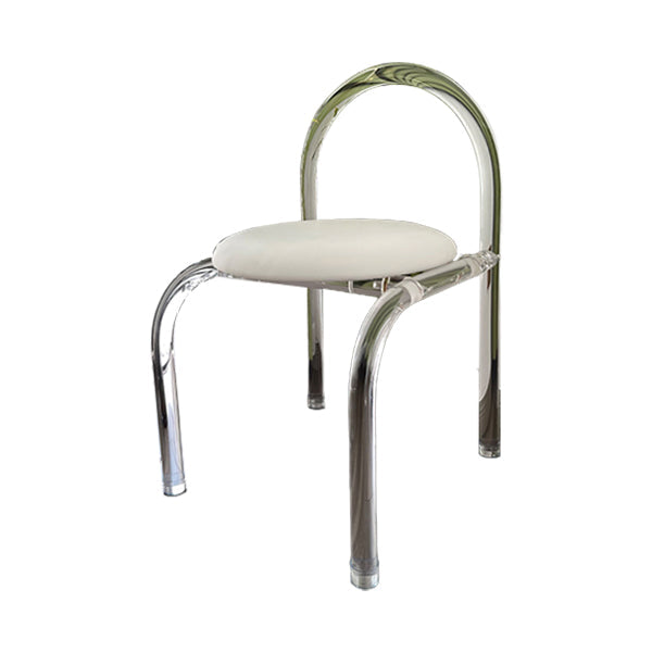 Moderne stijl eetkamerstoel leer open achterkant stoel met acrylbasis