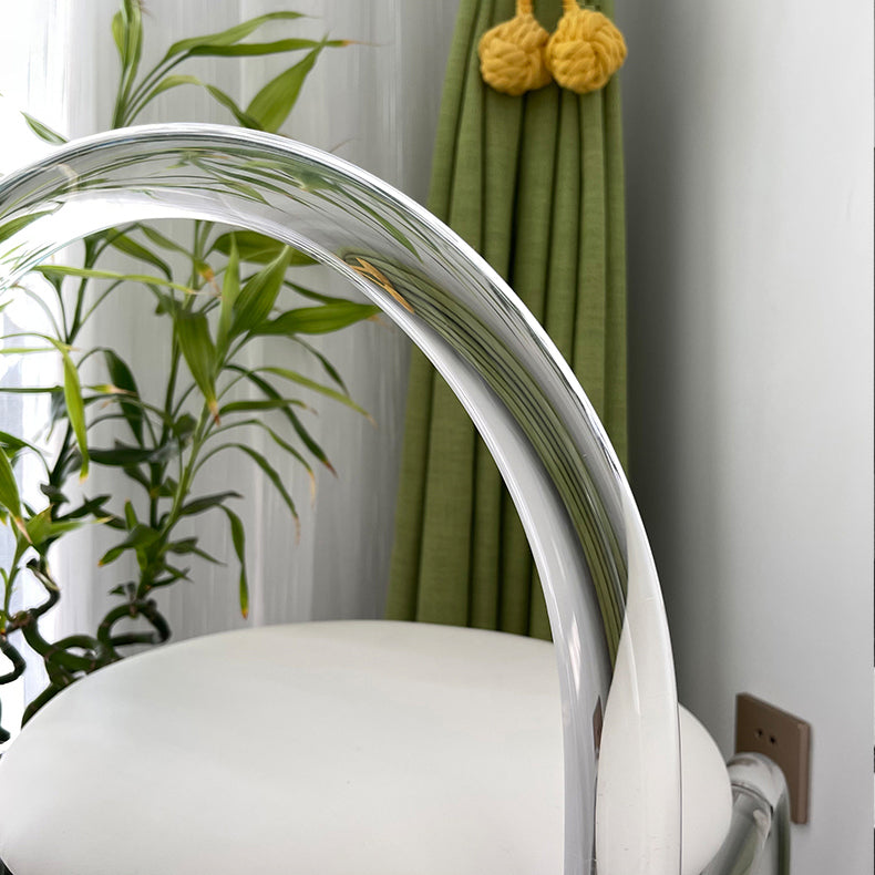 Moderne stijl eetkamerstoel leer open achterkant stoel met acrylbasis