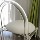 Moderne stijl eetkamerstoel leer open achterkant stoel met acrylbasis