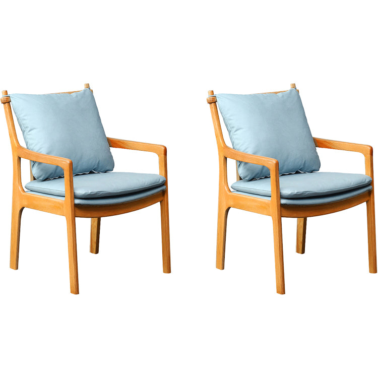 Home Contemporary Dining Chair Solid Wood Upholstered Dining Chair Blue-Brown Tech Cloth 2 Piece Set Clearhalo 'Dining Chairs' 'Dining Tables & Seating' 'dining_chair' 'furn' 'furn_dining_chair' 'Furniture' 'Kitchen & Dining Furniture' 7650333