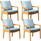 Home Contemporary Dining Chair Solid Wood Upholstered Dining Chair Blue-Brown Tech Cloth 4 Piece Set Clearhalo 'Dining Chairs' 'Dining Tables & Seating' 'dining_chair' 'furn' 'furn_dining_chair' 'Furniture' 'Kitchen & Dining Furniture' 7650335