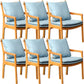 Home Contemporary Dining Chair Solid Wood Upholstered Dining Chair Blue-Brown Tech Cloth 6 Piece Set Clearhalo 'Dining Chairs' 'Dining Tables & Seating' 'dining_chair' 'furn' 'furn_dining_chair' 'Furniture' 'Kitchen & Dining Furniture' 7650337