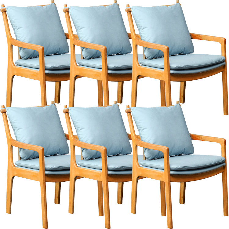 Home Contemporary Dining Chair Solid Wood Upholstered Dining Chair Blue-Brown Tech Cloth 6 Piece Set Clearhalo 'Dining Chairs' 'Dining Tables & Seating' 'dining_chair' 'furn' 'furn_dining_chair' 'Furniture' 'Kitchen & Dining Furniture' 7650337