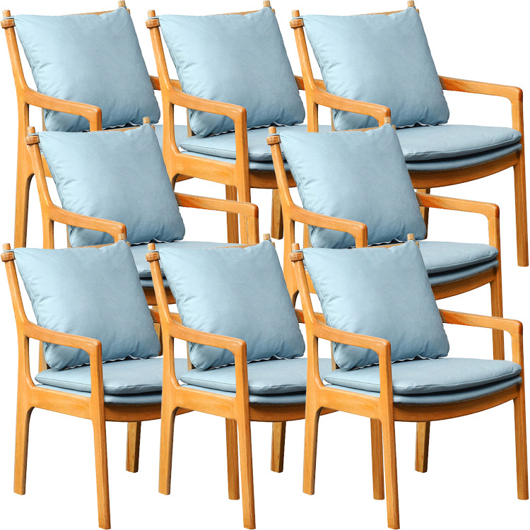 Home Contemporary Dining Chair Solid Wood Upholstered Dining Chair Blue-Brown Tech Cloth 8 Piece Set Clearhalo 'Dining Chairs' 'Dining Tables & Seating' 'dining_chair' 'furn' 'furn_dining_chair' 'Furniture' 'Kitchen & Dining Furniture' 7650338
