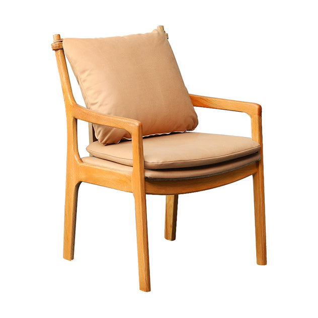 Home Contemporary Dining Chair Solid Wood Upholstered Dining Chair Light Camel Tech Cloth 1 Piece Clearhalo 'Dining Chairs' 'Dining Tables & Seating' 'dining_chair' 'furn' 'furn_dining_chair' 'Furniture' 'Kitchen & Dining Furniture' 7650340