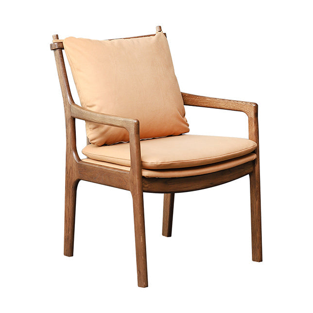 Home Contemporary Dining Chair Solid Wood Upholstered Dining Chair Yellow-Brown Tech Cloth 1 Piece Clearhalo 'Dining Chairs' 'Dining Tables & Seating' 'dining_chair' 'furn' 'furn_dining_chair' 'Furniture' 'Kitchen & Dining Furniture' 7650350