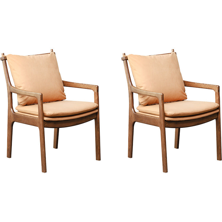 Home Contemporary Dining Chair Solid Wood Upholstered Dining Chair Yellow-Brown Tech Cloth 2 Piece Set Clearhalo 'Dining Chairs' 'Dining Tables & Seating' 'dining_chair' 'furn' 'furn_dining_chair' 'Furniture' 'Kitchen & Dining Furniture' 7650351