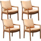 Home Contemporary Dining Chair Solid Wood Upholstered Dining Chair Yellow-Brown Tech Cloth 4 Piece Set Clearhalo 'Dining Chairs' 'Dining Tables & Seating' 'dining_chair' 'furn' 'furn_dining_chair' 'Furniture' 'Kitchen & Dining Furniture' 7650352