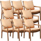 Home Contemporary Dining Chair Solid Wood Upholstered Dining Chair Yellow-Brown Tech Cloth 8 Piece Set Clearhalo 'Dining Chairs' 'Dining Tables & Seating' 'dining_chair' 'furn' 'furn_dining_chair' 'Furniture' 'Kitchen & Dining Furniture' 7650354