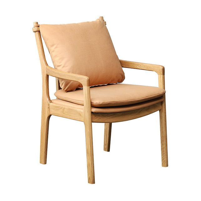 Home Contemporary Dining Chair Solid Wood Upholstered Dining Chair Wood-Yellow Tech Cloth 1 Piece Clearhalo 'Dining Chairs' 'Dining Tables & Seating' 'dining_chair' 'furn' 'furn_dining_chair' 'Furniture' 'Kitchen & Dining Furniture' 7650355