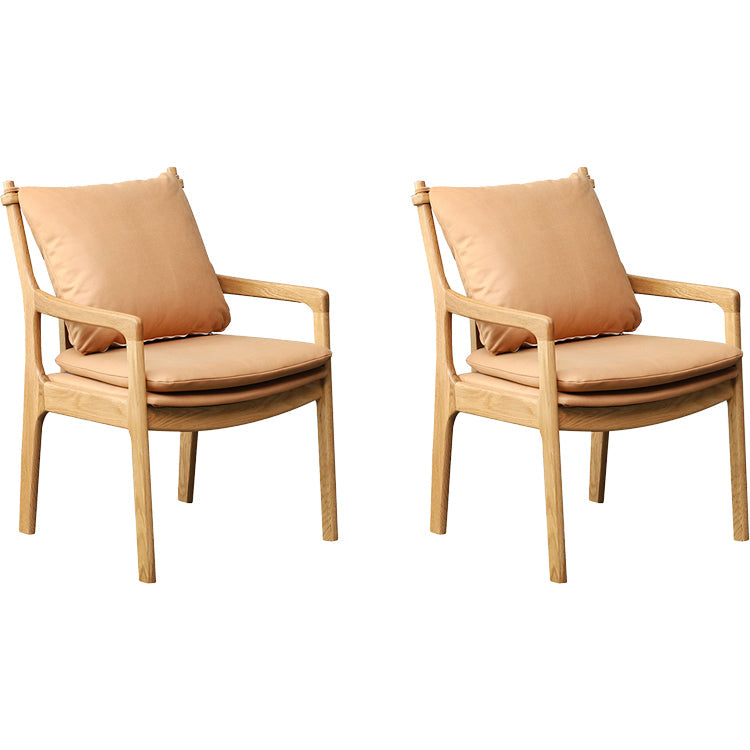 Home Contemporary Dining Chair Solid Wood Upholstered Dining Chair Wood-Yellow Tech Cloth 2 Piece Set Clearhalo 'Dining Chairs' 'Dining Tables & Seating' 'dining_chair' 'furn' 'furn_dining_chair' 'Furniture' 'Kitchen & Dining Furniture' 7650356