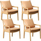 Home Contemporary Dining Chair Solid Wood Upholstered Dining Chair Wood-Yellow Tech Cloth 4 Piece Set Clearhalo 'Dining Chairs' 'Dining Tables & Seating' 'dining_chair' 'furn' 'furn_dining_chair' 'Furniture' 'Kitchen & Dining Furniture' 7650357