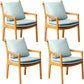 Home Contemporary Dining Chair Solid Wood Upholstered Dining Chair Wood-Green Tech Cloth 4 Piece Set Clearhalo 'Dining Chairs' 'Dining Tables & Seating' 'dining_chair' 'furn' 'furn_dining_chair' 'Furniture' 'Kitchen & Dining Furniture' 7650362