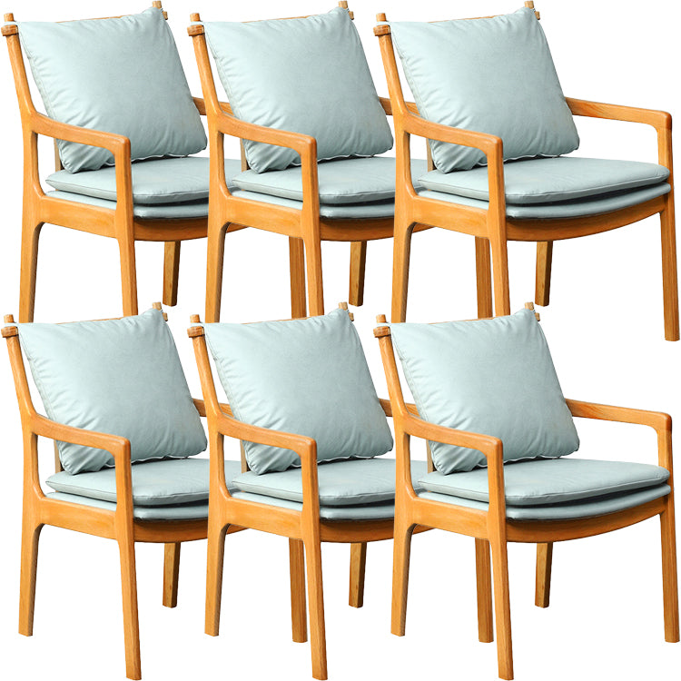 Home Contemporary Dining Chair Solid Wood Upholstered Dining Chair Wood-Green Tech Cloth 6 Piece Set Clearhalo 'Dining Chairs' 'Dining Tables & Seating' 'dining_chair' 'furn' 'furn_dining_chair' 'Furniture' 'Kitchen & Dining Furniture' 7650363