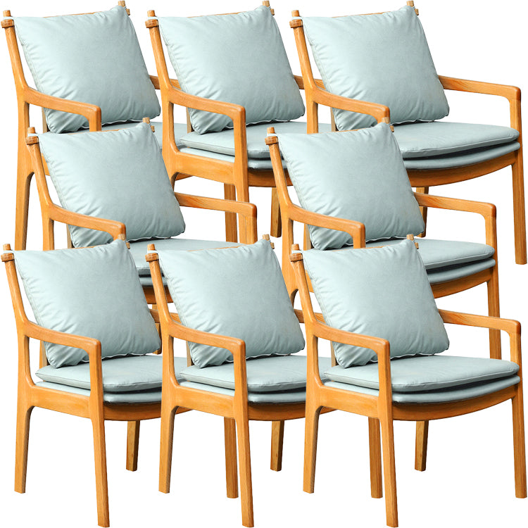 Home Contemporary Dining Chair Solid Wood Upholstered Dining Chair Wood-Green Tech Cloth 8 Piece Set Clearhalo 'Dining Chairs' 'Dining Tables & Seating' 'dining_chair' 'furn' 'furn_dining_chair' 'Furniture' 'Kitchen & Dining Furniture' 7650364