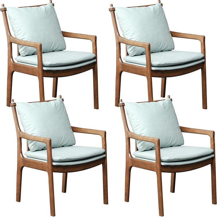 Home Contemporary Dining Chair Solid Wood Upholstered Dining Chair Brown Green Tech Cloth 4 Piece Set Clearhalo 'Dining Chairs' 'Dining Tables & Seating' 'dining_chair' 'furn' 'furn_dining_chair' 'Furniture' 'Kitchen & Dining Furniture' 7650367