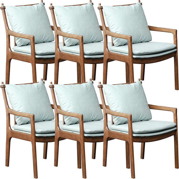 Home Contemporary Dining Chair Solid Wood Upholstered Dining Chair Brown Green Tech Cloth 6 Piece Set Clearhalo 'Dining Chairs' 'Dining Tables & Seating' 'dining_chair' 'furn' 'furn_dining_chair' 'Furniture' 'Kitchen & Dining Furniture' 7650368