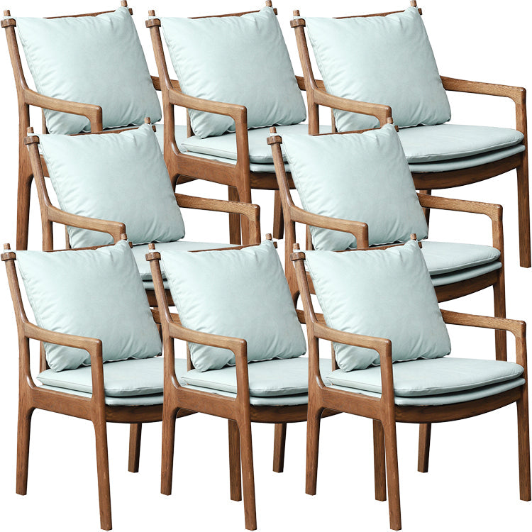 Home Contemporary Dining Chair Solid Wood Upholstered Dining Chair Brown Green Tech Cloth 8 Piece Set Clearhalo 'Dining Chairs' 'Dining Tables & Seating' 'dining_chair' 'furn' 'furn_dining_chair' 'Furniture' 'Kitchen & Dining Furniture' 7650369