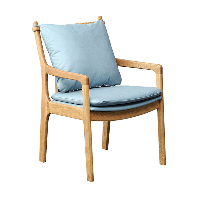 Home Contemporary Dining Chair Solid Wood Upholstered Dining Chair Wood+Blue Tech Cloth 1 Piece Clearhalo 'Dining Chairs' 'Dining Tables & Seating' 'dining_chair' 'furn' 'furn_dining_chair' 'Furniture' 'Kitchen & Dining Furniture' 7650370