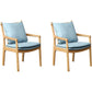 Home Contemporary Dining Chair Solid Wood Upholstered Dining Chair Wood+Blue Tech Cloth 2 Piece Set Clearhalo 'Dining Chairs' 'Dining Tables & Seating' 'dining_chair' 'furn' 'furn_dining_chair' 'Furniture' 'Kitchen & Dining Furniture' 7650371