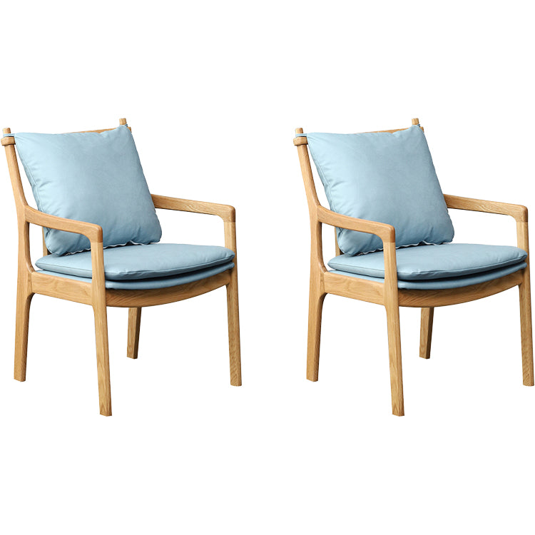 Home Contemporary Dining Chair Solid Wood Upholstered Dining Chair Wood+Blue Tech Cloth 2 Piece Set Clearhalo 'Dining Chairs' 'Dining Tables & Seating' 'dining_chair' 'furn' 'furn_dining_chair' 'Furniture' 'Kitchen & Dining Furniture' 7650371