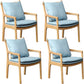 Home Contemporary Dining Chair Solid Wood Upholstered Dining Chair Wood+Blue Tech Cloth 4 Piece Set Clearhalo 'Dining Chairs' 'Dining Tables & Seating' 'dining_chair' 'furn' 'furn_dining_chair' 'Furniture' 'Kitchen & Dining Furniture' 7650372