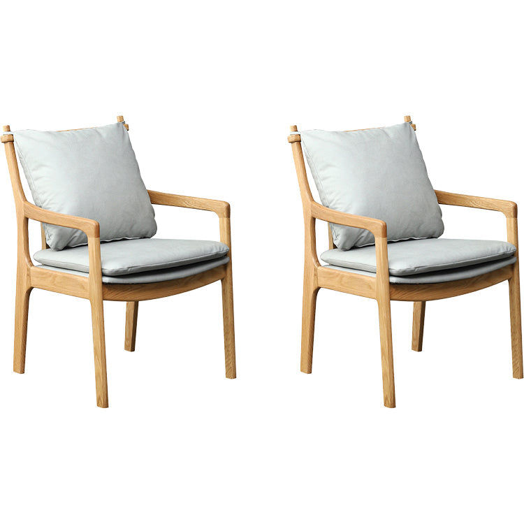 Home Contemporary Dining Chair Solid Wood Upholstered Dining Chair Wood + Gray Tech Cloth 2 Piece Set Clearhalo 'Dining Chairs' 'Dining Tables & Seating' 'dining_chair' 'furn' 'furn_dining_chair' 'Furniture' 'Kitchen & Dining Furniture' 7650376