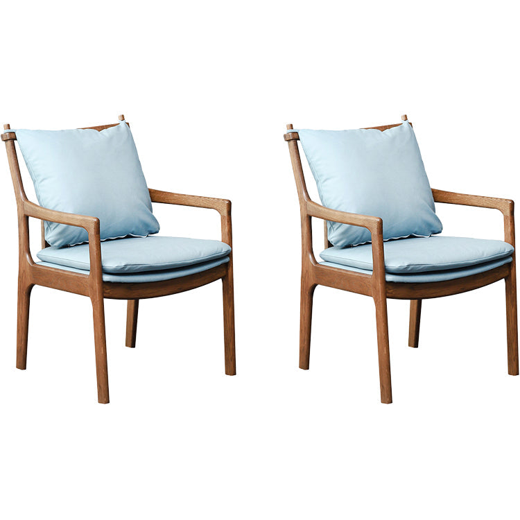 Home Contemporary Dining Chair Solid Wood Upholstered Dining Chair Brown-Blue Tech Cloth 2 Piece Set Clearhalo 'Dining Chairs' 'Dining Tables & Seating' 'dining_chair' 'furn' 'furn_dining_chair' 'Furniture' 'Kitchen & Dining Furniture' 7650381