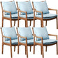 Home Contemporary Dining Chair Solid Wood Upholstered Dining Chair Brown-Blue Tech Cloth 6 Piece Set Clearhalo 'Dining Chairs' 'Dining Tables & Seating' 'dining_chair' 'furn' 'furn_dining_chair' 'Furniture' 'Kitchen & Dining Furniture' 7650383