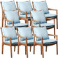 Home Contemporary Dining Chair Solid Wood Upholstered Dining Chair Brown-Blue Tech Cloth 8 Piece Set Clearhalo 'Dining Chairs' 'Dining Tables & Seating' 'dining_chair' 'furn' 'furn_dining_chair' 'Furniture' 'Kitchen & Dining Furniture' 7650384