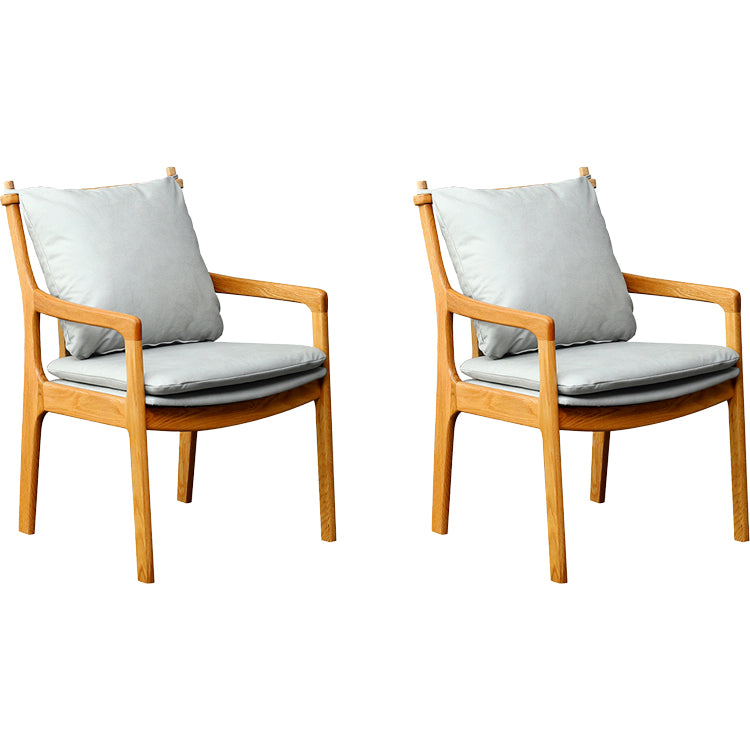 Home Contemporary Dining Chair Solid Wood Upholstered Dining Chair Light Brown-Grey Tech Cloth 2 Piece Set Clearhalo 'Dining Chairs' 'Dining Tables & Seating' 'dining_chair' 'furn' 'furn_dining_chair' 'Furniture' 'Kitchen & Dining Furniture' 7650386