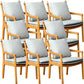 Home Contemporary Dining Chair Solid Wood Upholstered Dining Chair Light Brown-Grey Tech Cloth 8 Piece Set Clearhalo 'Dining Chairs' 'Dining Tables & Seating' 'dining_chair' 'furn' 'furn_dining_chair' 'Furniture' 'Kitchen & Dining Furniture' 7650389