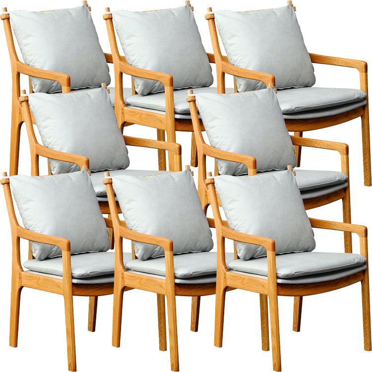 Home Contemporary Dining Chair Solid Wood Upholstered Dining Chair Light Brown-Grey Tech Cloth 8 Piece Set Clearhalo 'Dining Chairs' 'Dining Tables & Seating' 'dining_chair' 'furn' 'furn_dining_chair' 'Furniture' 'Kitchen & Dining Furniture' 7650389