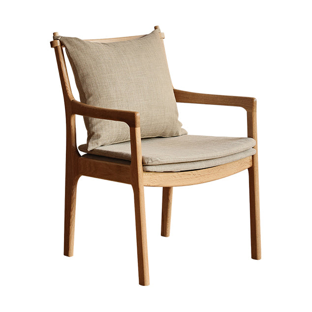 Home Contemporary Dining Chair Solid Wood Upholstered Dining Chair Natural Wood Khaki Cotton and Linen 1 Piece Clearhalo 'Dining Chairs' 'Dining Tables & Seating' 'dining_chair' 'furn' 'furn_dining_chair' 'Furniture' 'Kitchen & Dining Furniture' 7650395