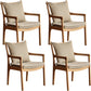Home Contemporary Dining Chair Solid Wood Upholstered Dining Chair Natural Wood Khaki Cotton and Linen 4 Piece Set Clearhalo 'Dining Chairs' 'Dining Tables & Seating' 'dining_chair' 'furn' 'furn_dining_chair' 'Furniture' 'Kitchen & Dining Furniture' 7650397