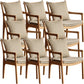 Home Contemporary Dining Chair Solid Wood Upholstered Dining Chair Natural Wood Khaki Cotton and Linen 8 Piece Set Clearhalo 'Dining Chairs' 'Dining Tables & Seating' 'dining_chair' 'furn' 'furn_dining_chair' 'Furniture' 'Kitchen & Dining Furniture' 7650399