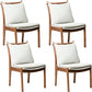 Home Contemporary Dining Chair Solid Wood Upholstered Dining Chair Gray-Brown Cotton and Linen 4 Piece Set Clearhalo 'Dining Chairs' 'Dining Tables & Seating' 'dining_chair' 'furn' 'furn_dining_chair' 'Furniture' 'Kitchen & Dining Furniture' 7650402